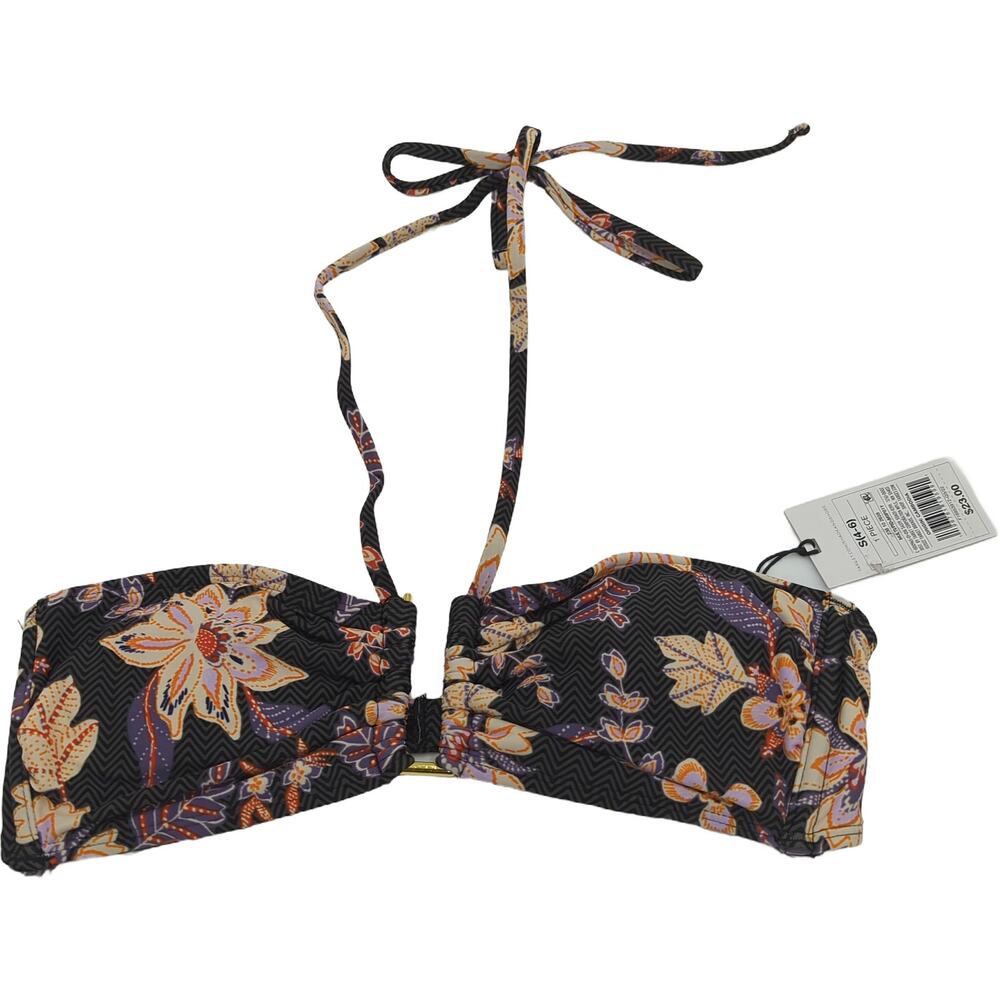 Shade & Shore S Bikini Top NWT Black Multicolor Floral‎